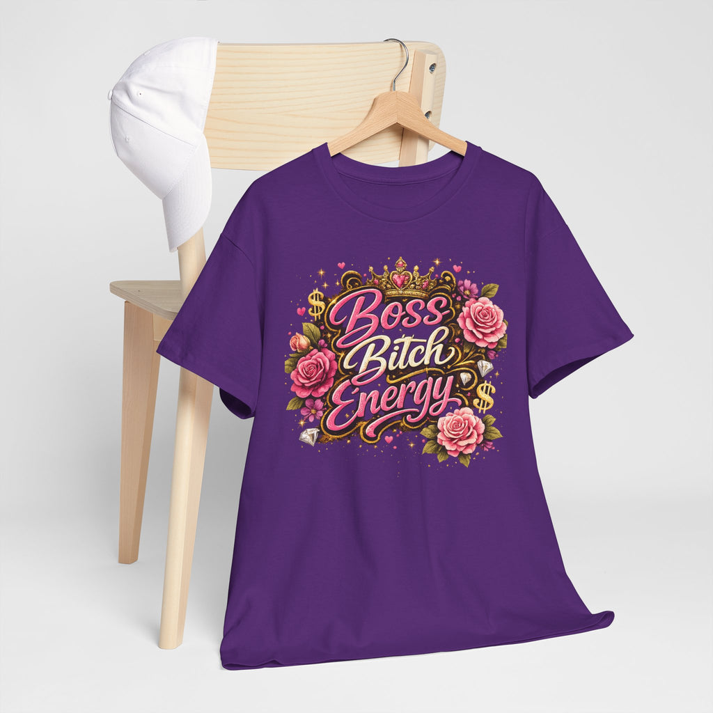 Boss Bitch Energy Tee – Floral Crown Empowerment T-Shirt