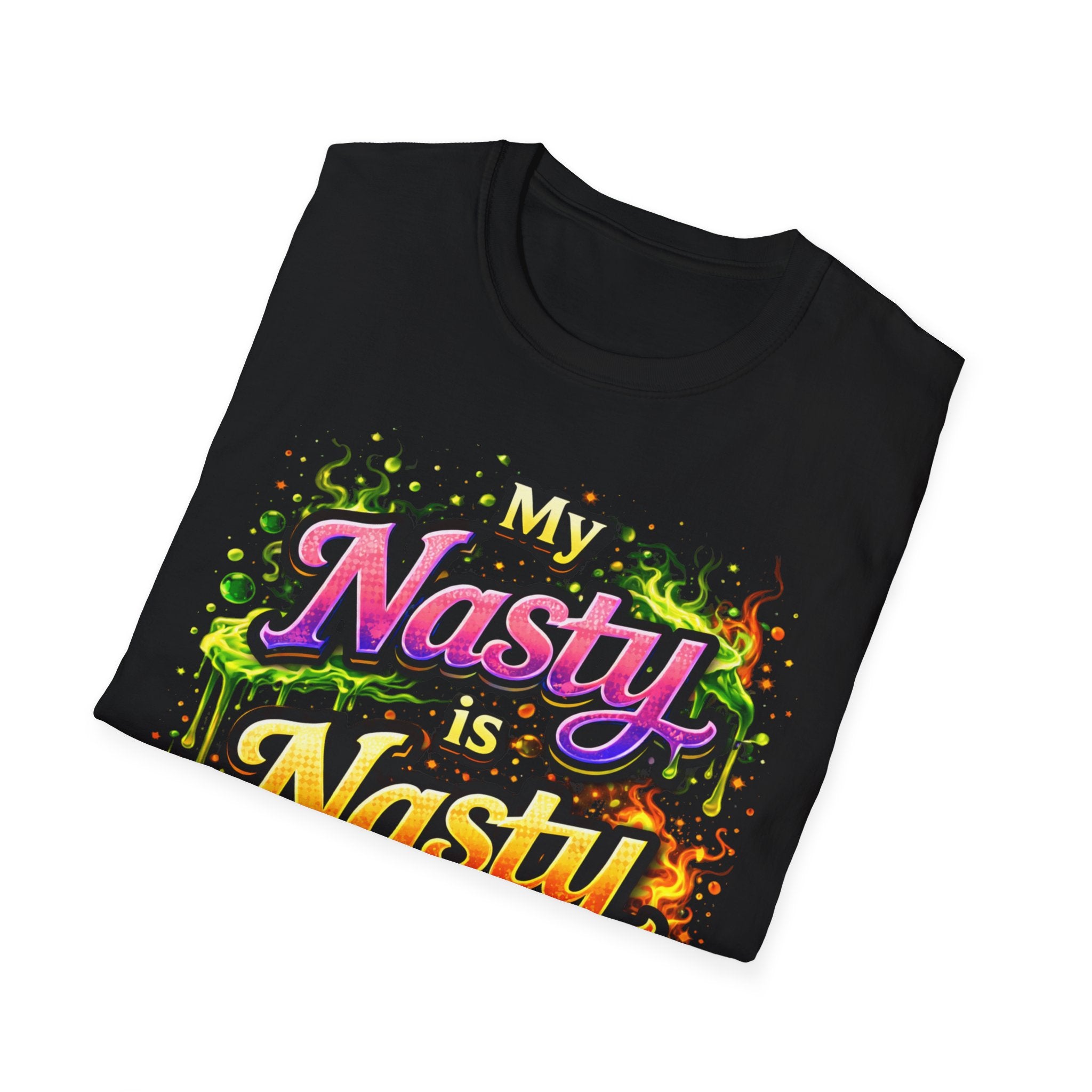 My Nasty is Nasty Graphic T-Shirt — Colorful Retro Street Art Tee