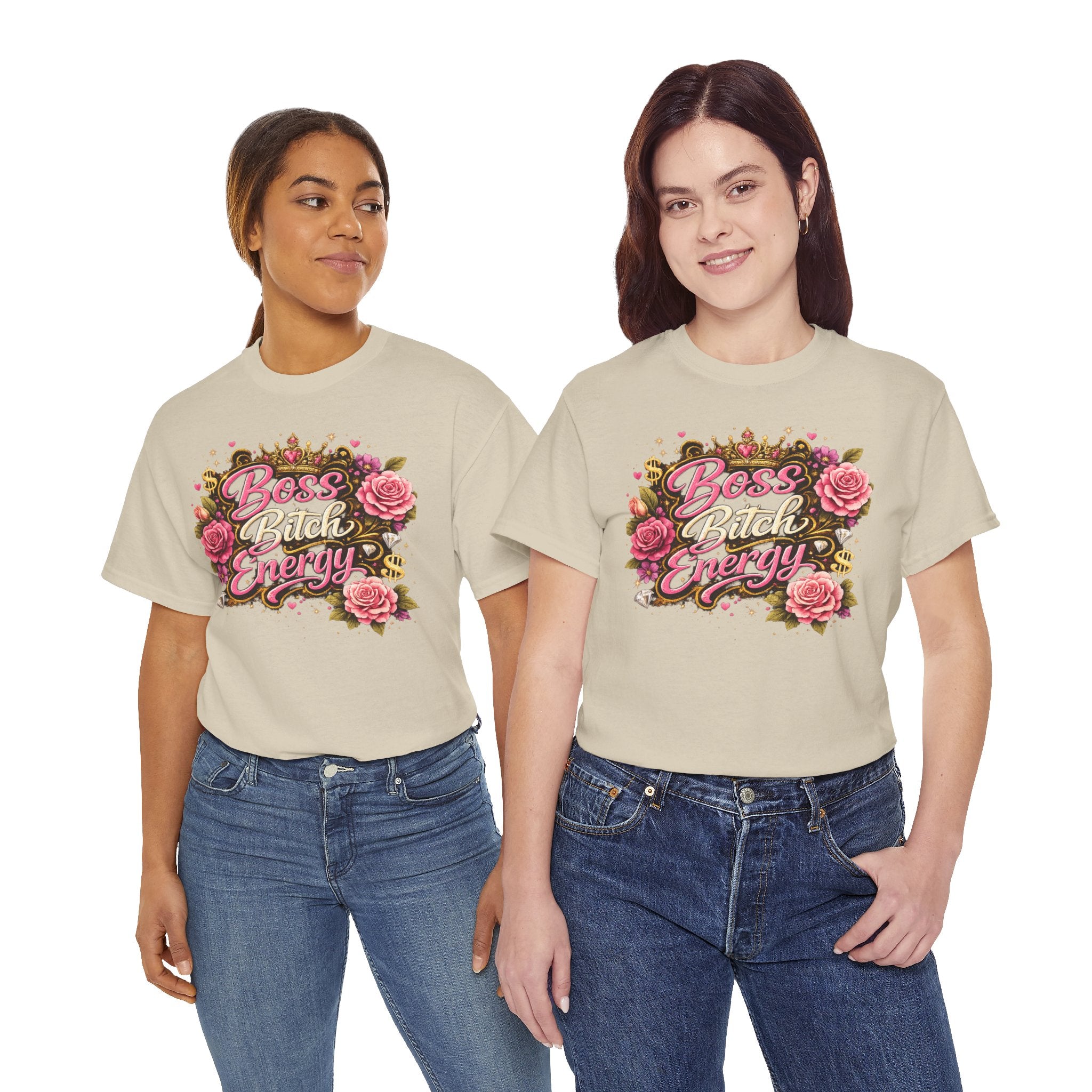 Boss Bitch Energy Tee – Floral Crown Empowerment T-Shirt