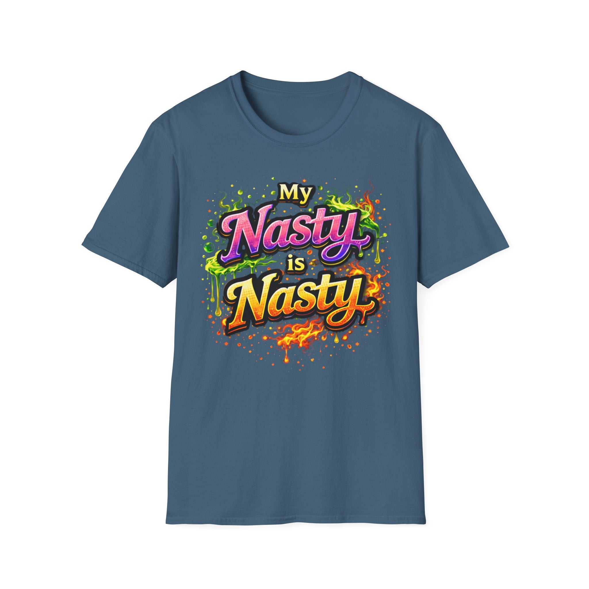 My Nasty is Nasty Graphic T-Shirt — Colorful Retro Street Art Tee