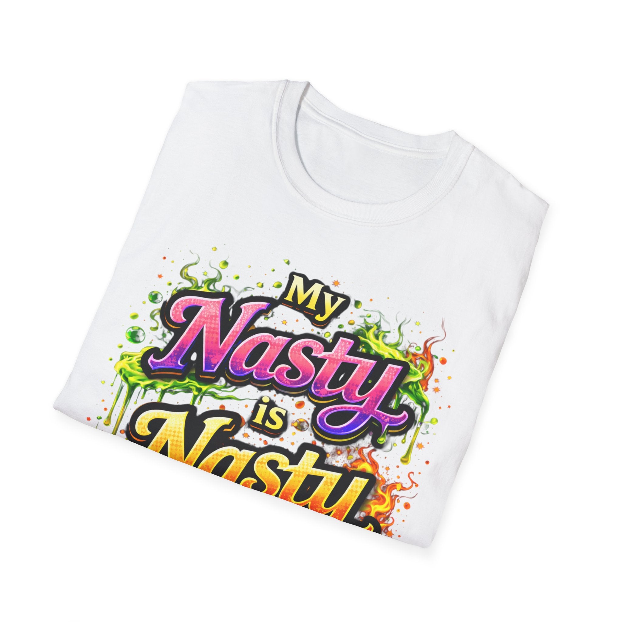 My Nasty is Nasty Graphic T-Shirt — Colorful Retro Street Art Tee
