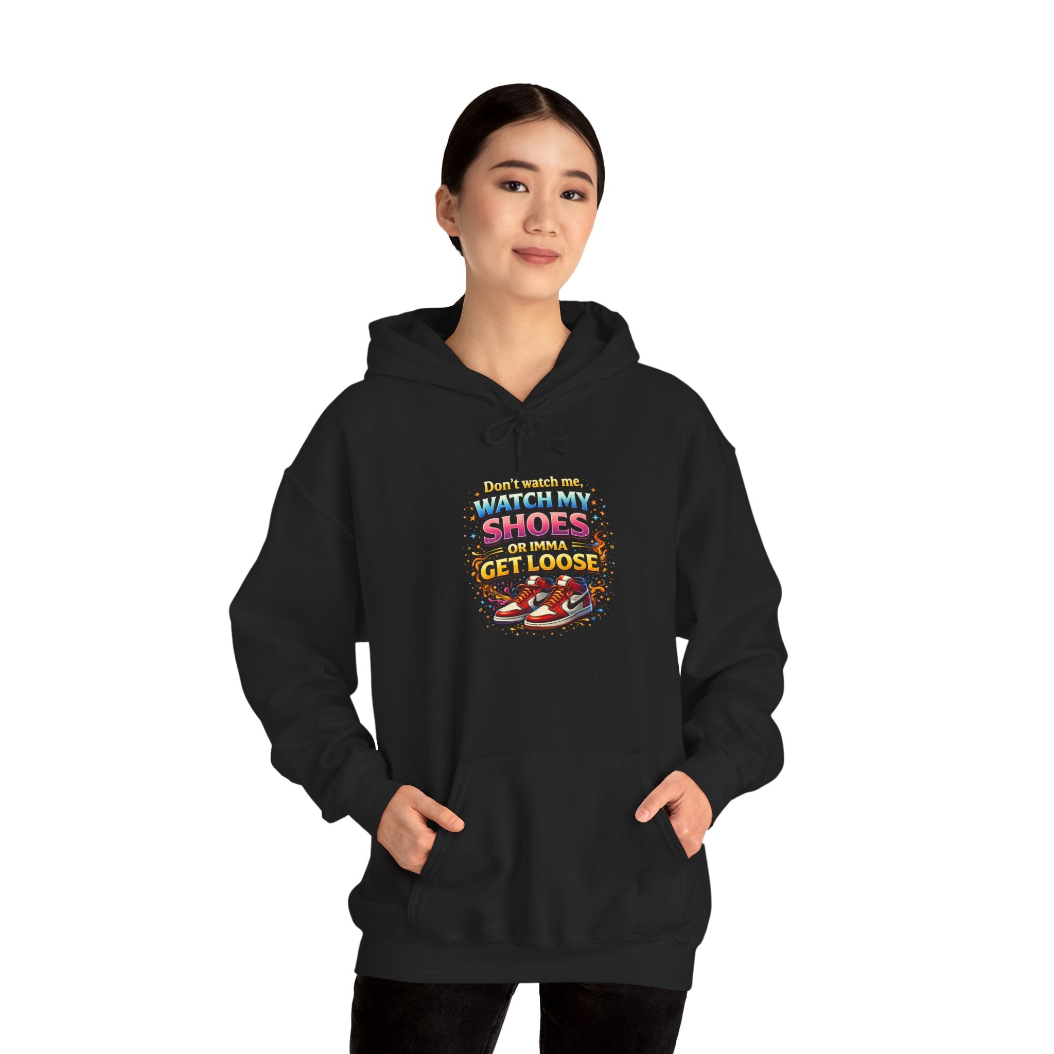 Hoodie - 'When My Shoes Get Loose' Retro Sneaker Graphic Pullover
