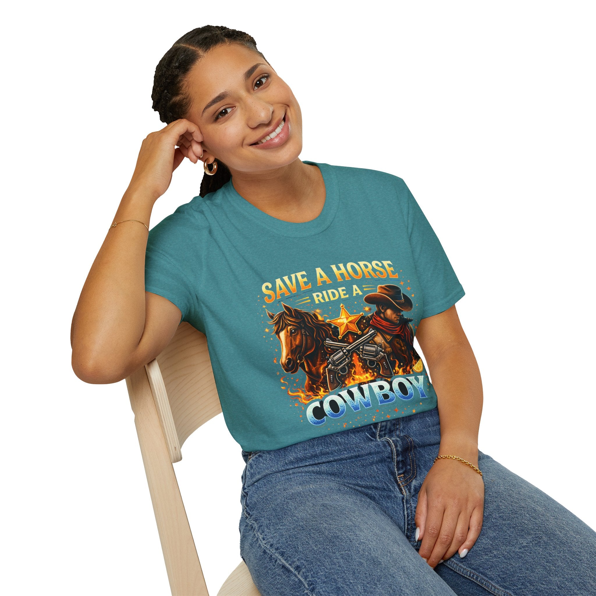 Save a Horse Ride a Cowboy T-Shirt — Western Cowboy Horse Graphic Tee