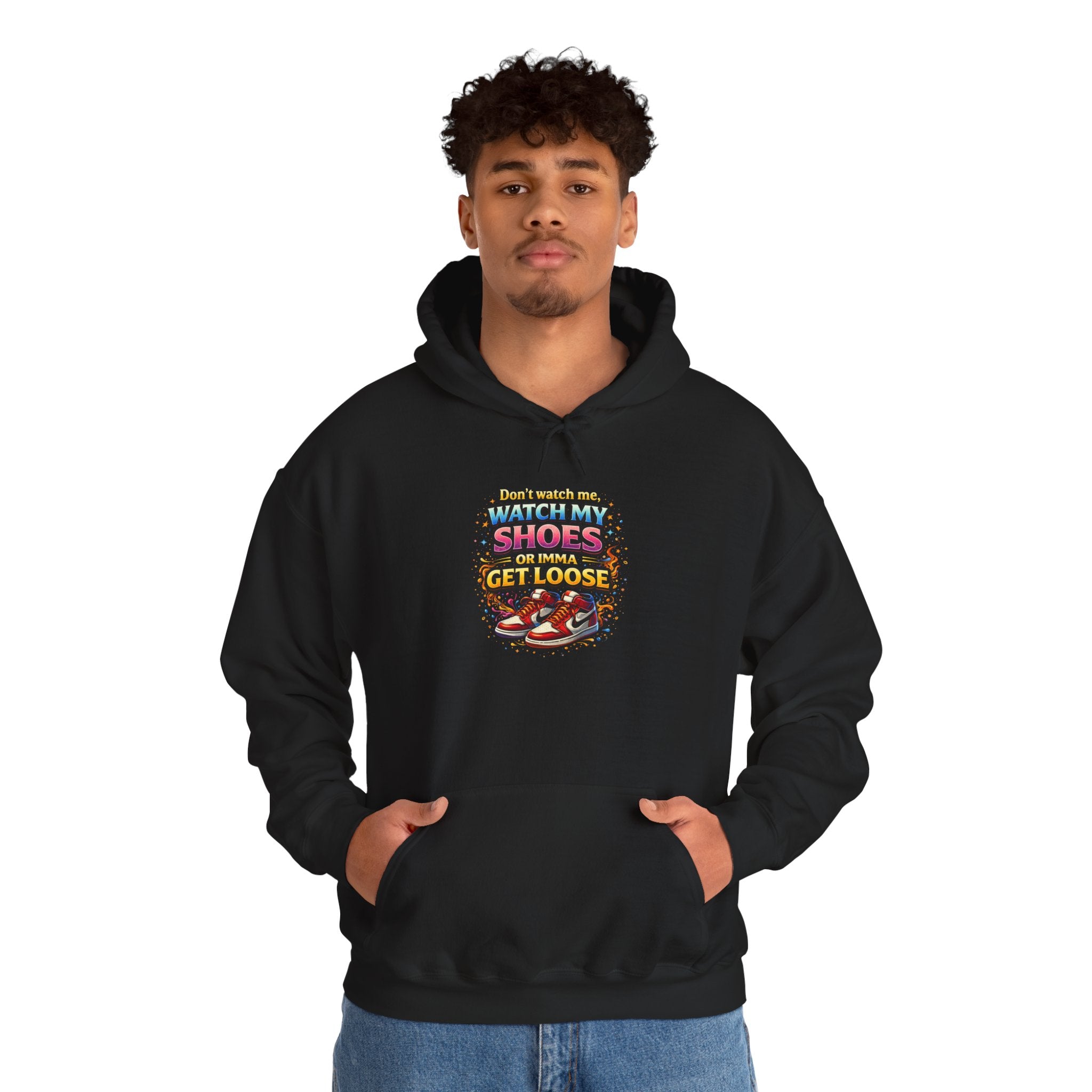 Hoodie - 'When My Shoes Get Loose' Retro Sneaker Graphic Pullover