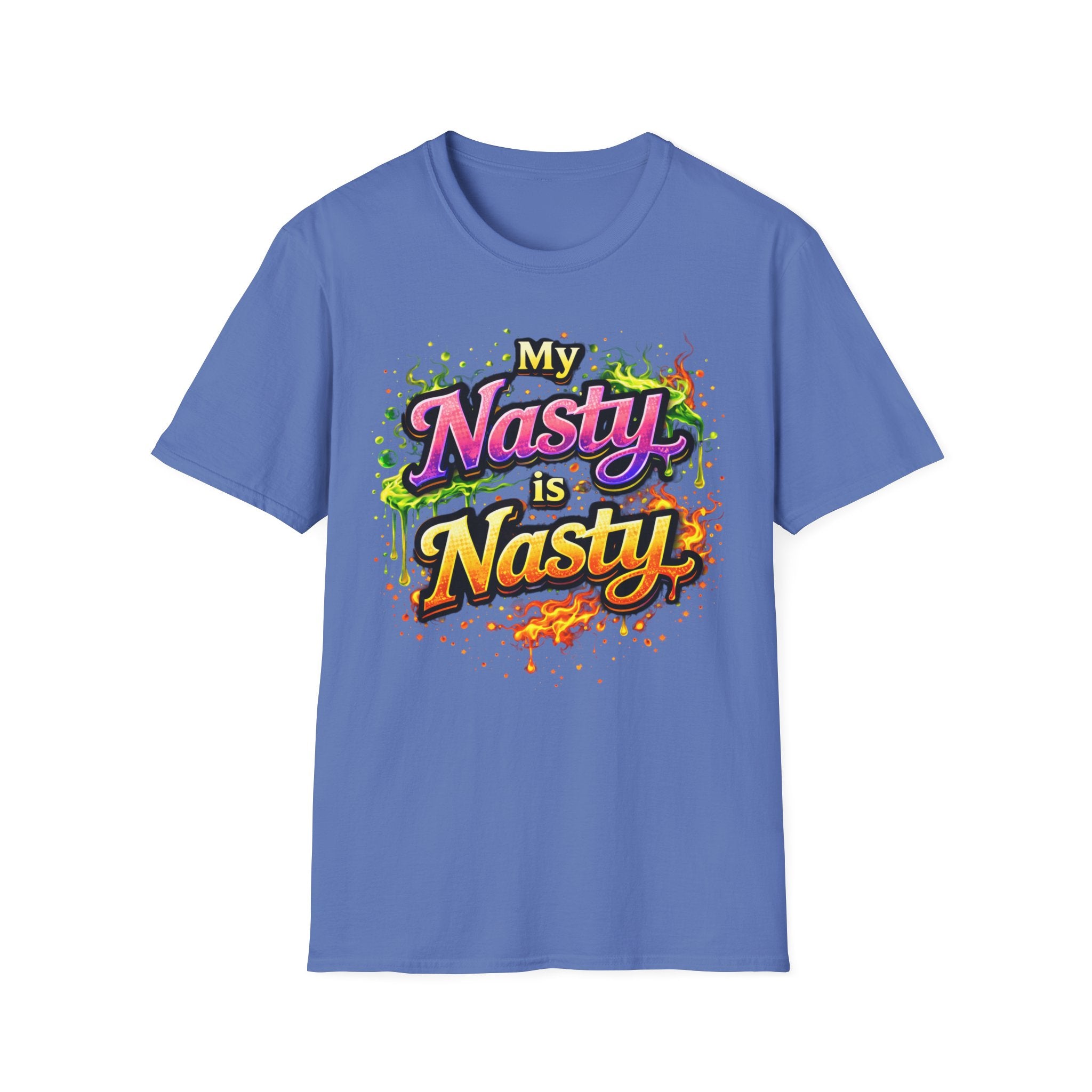 My Nasty is Nasty Graphic T-Shirt — Colorful Retro Street Art Tee