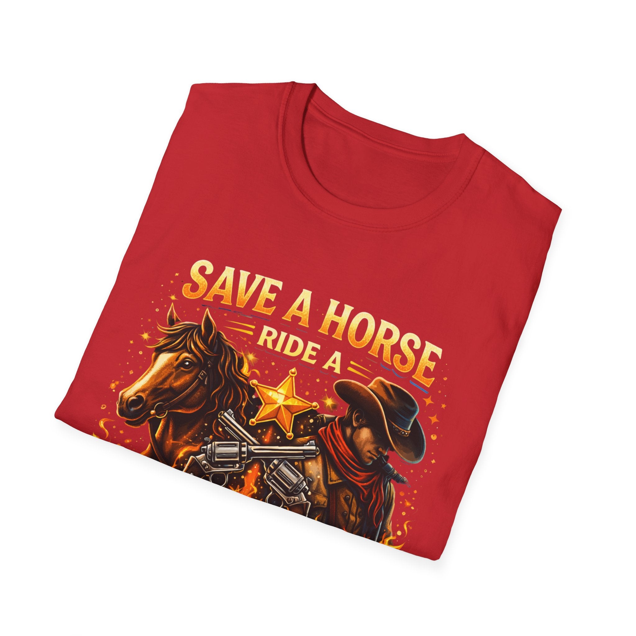 Save a Horse Ride a Cowboy T-Shirt — Western Cowboy Horse Graphic Tee