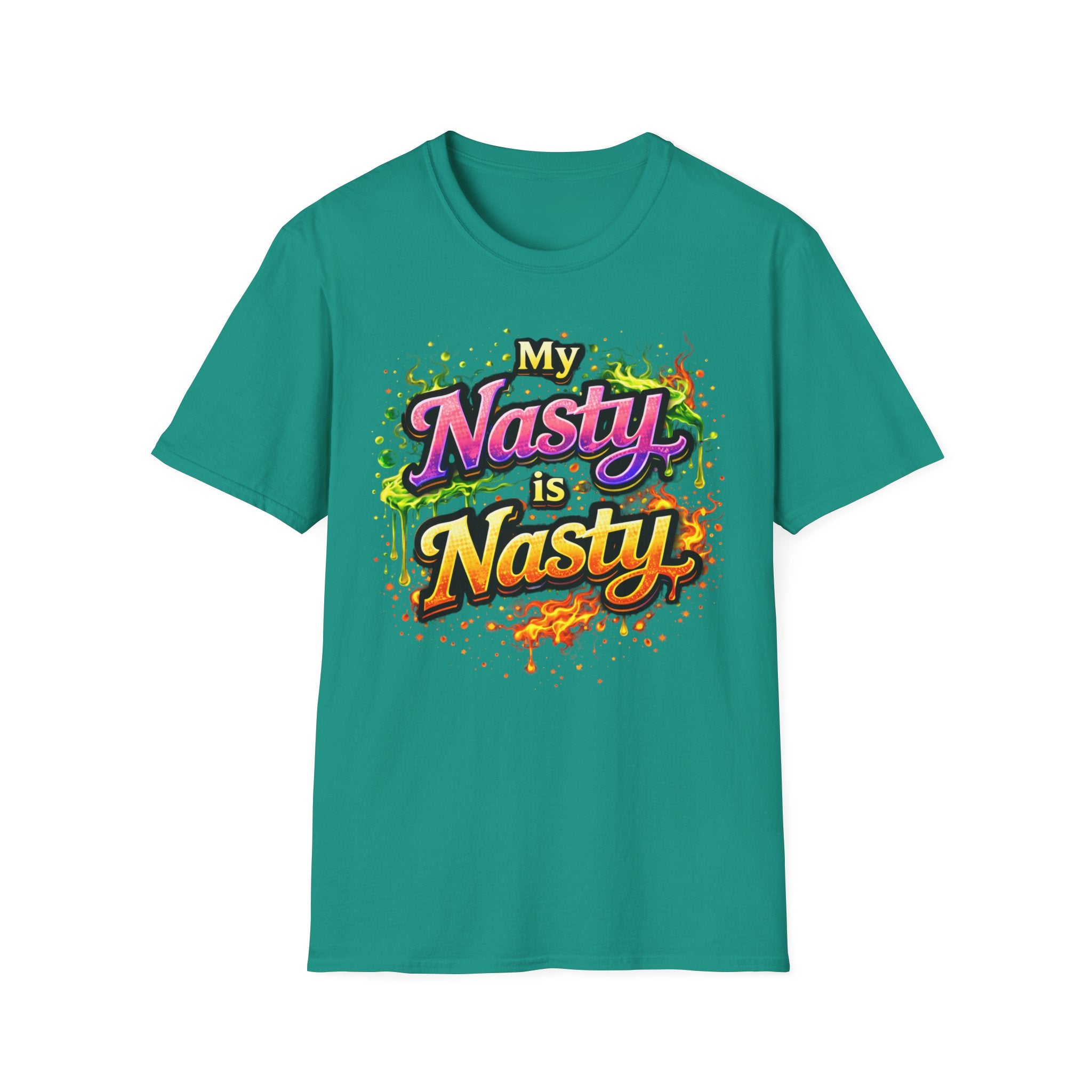 My Nasty is Nasty Graphic T-Shirt — Colorful Retro Street Art Tee