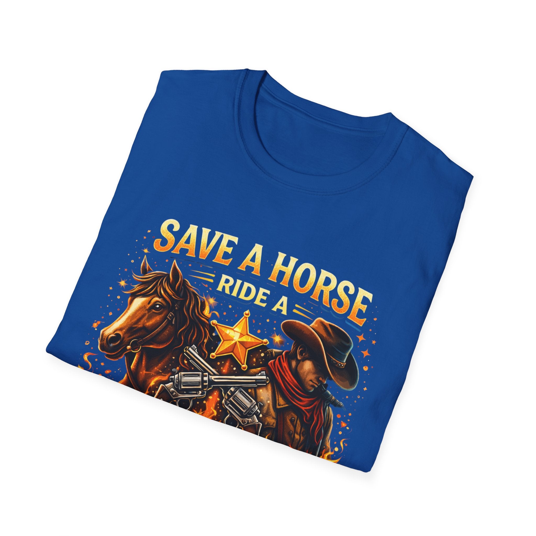 Save a Horse Ride a Cowboy T-Shirt — Western Cowboy Horse Graphic Tee