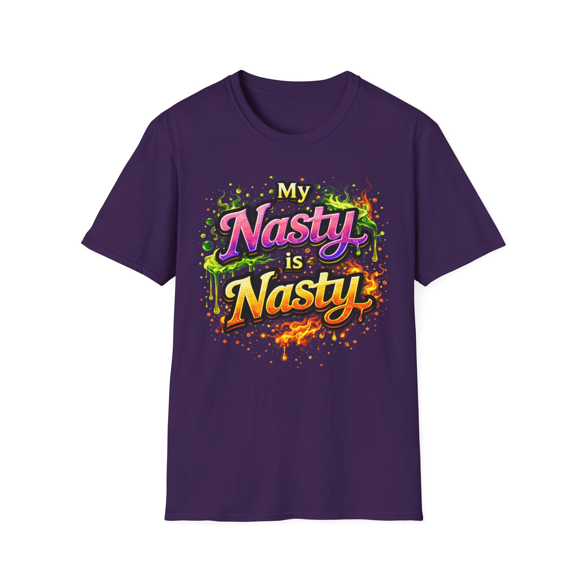 My Nasty is Nasty Graphic T-Shirt — Colorful Retro Street Art Tee