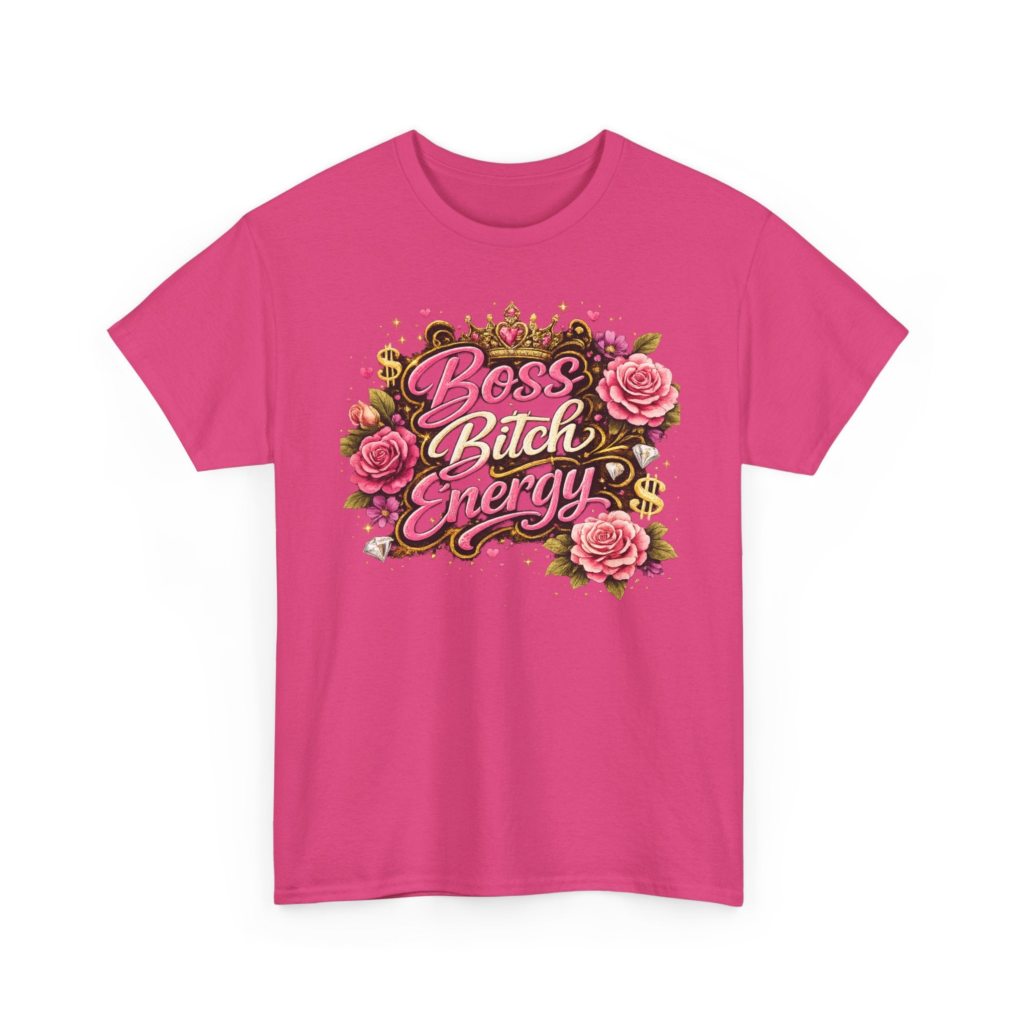 Boss Bitch Energy Tee – Floral Crown Empowerment T-Shirt