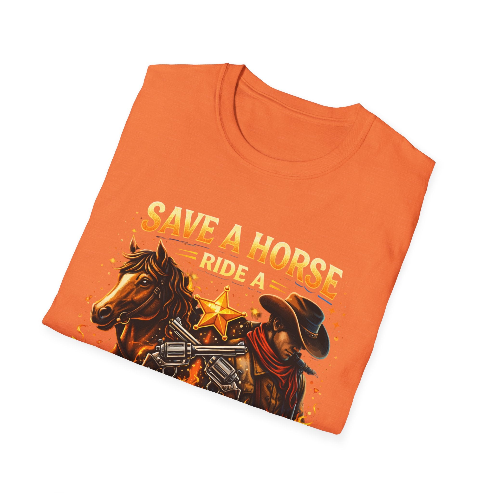 Save a Horse Ride a Cowboy T-Shirt — Western Cowboy Horse Graphic Tee