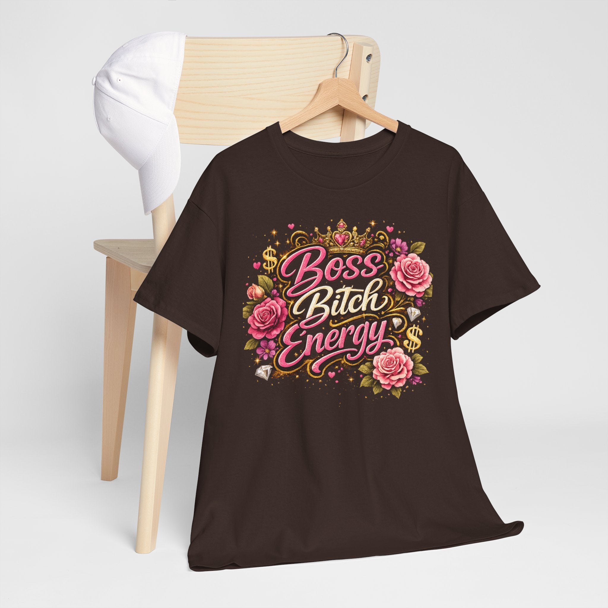 Boss Bitch Energy Tee – Floral Crown Empowerment T-Shirt