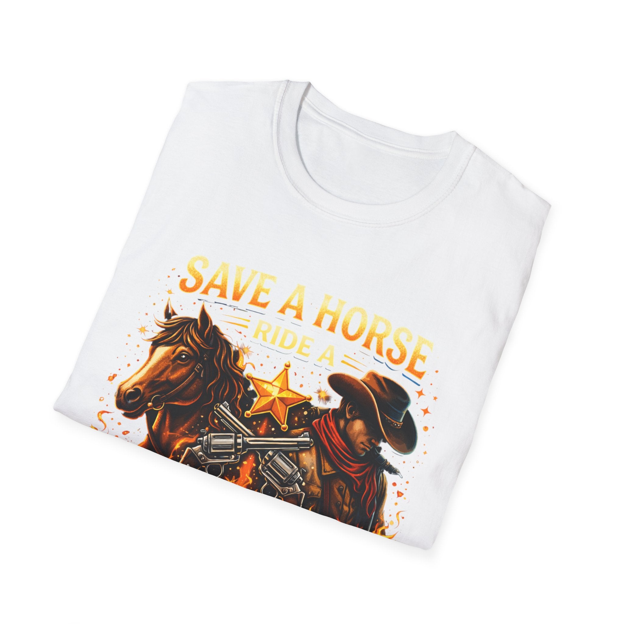 Save a Horse Ride a Cowboy T-Shirt — Western Cowboy Horse Graphic Tee