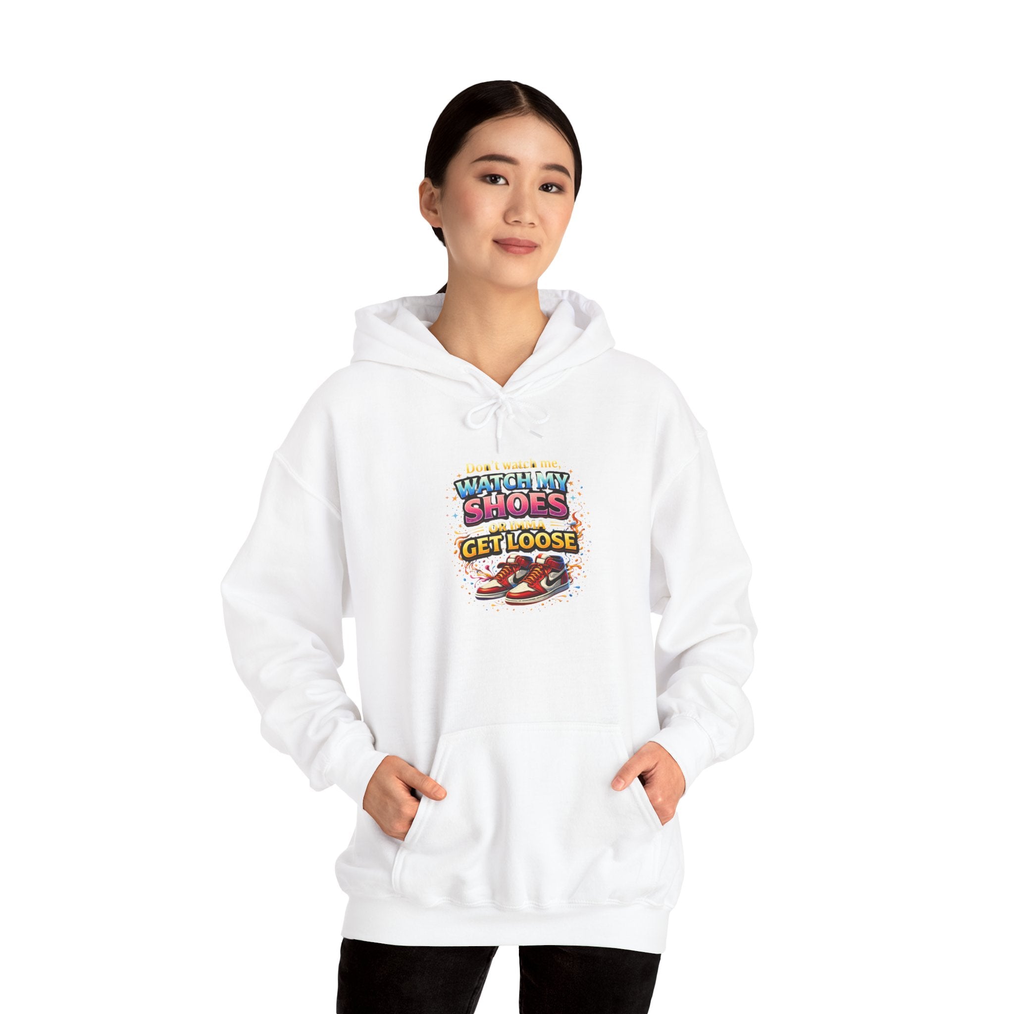 Hoodie - 'When My Shoes Get Loose' Retro Sneaker Graphic Pullover
