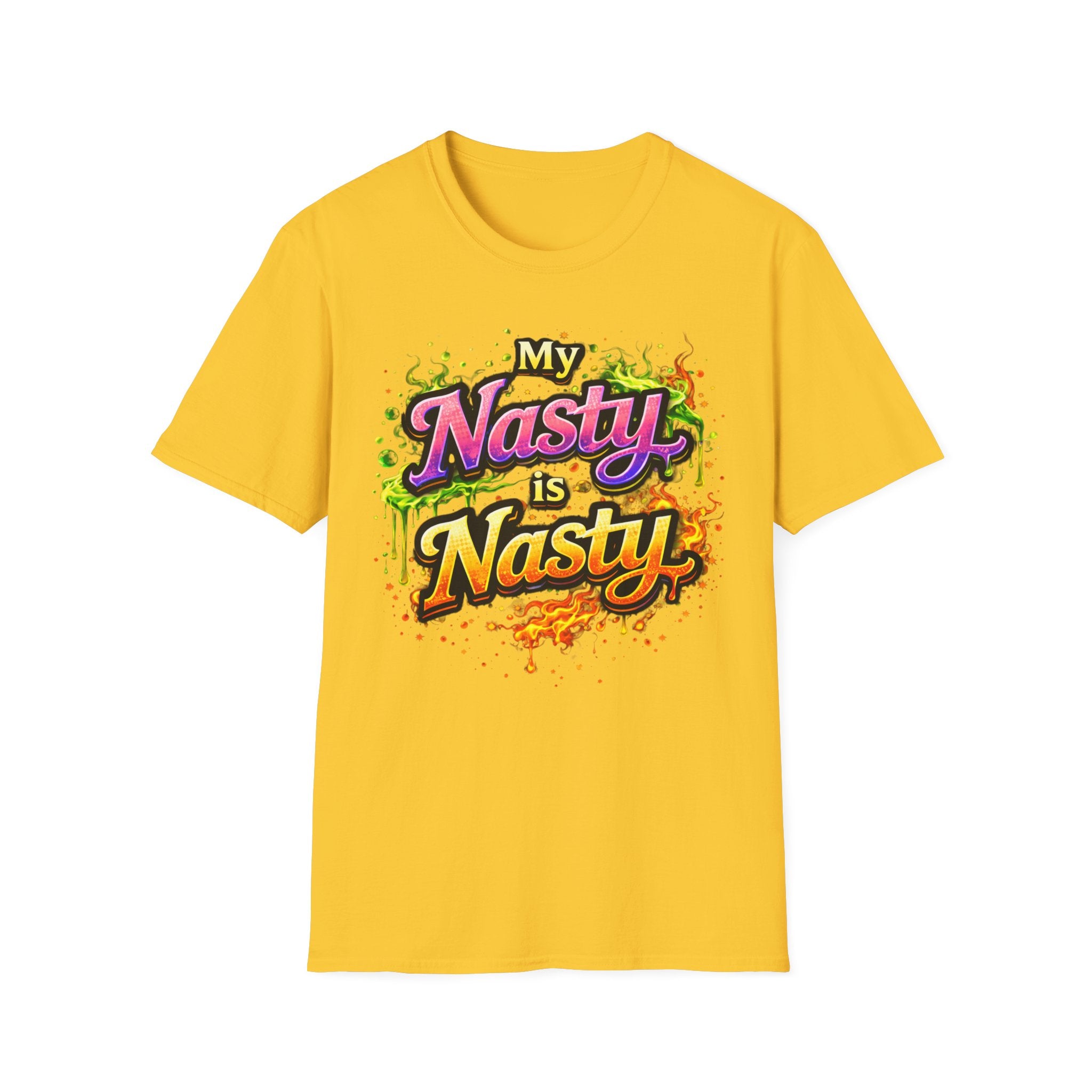 My Nasty is Nasty Graphic T-Shirt — Colorful Retro Street Art Tee