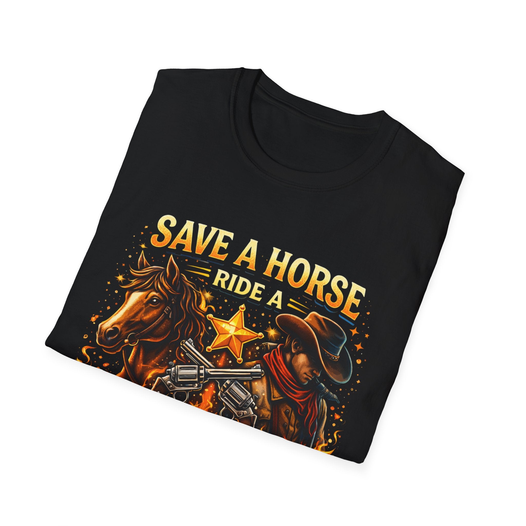 Save a Horse Ride a Cowboy T-Shirt — Western Cowboy Horse Graphic Tee