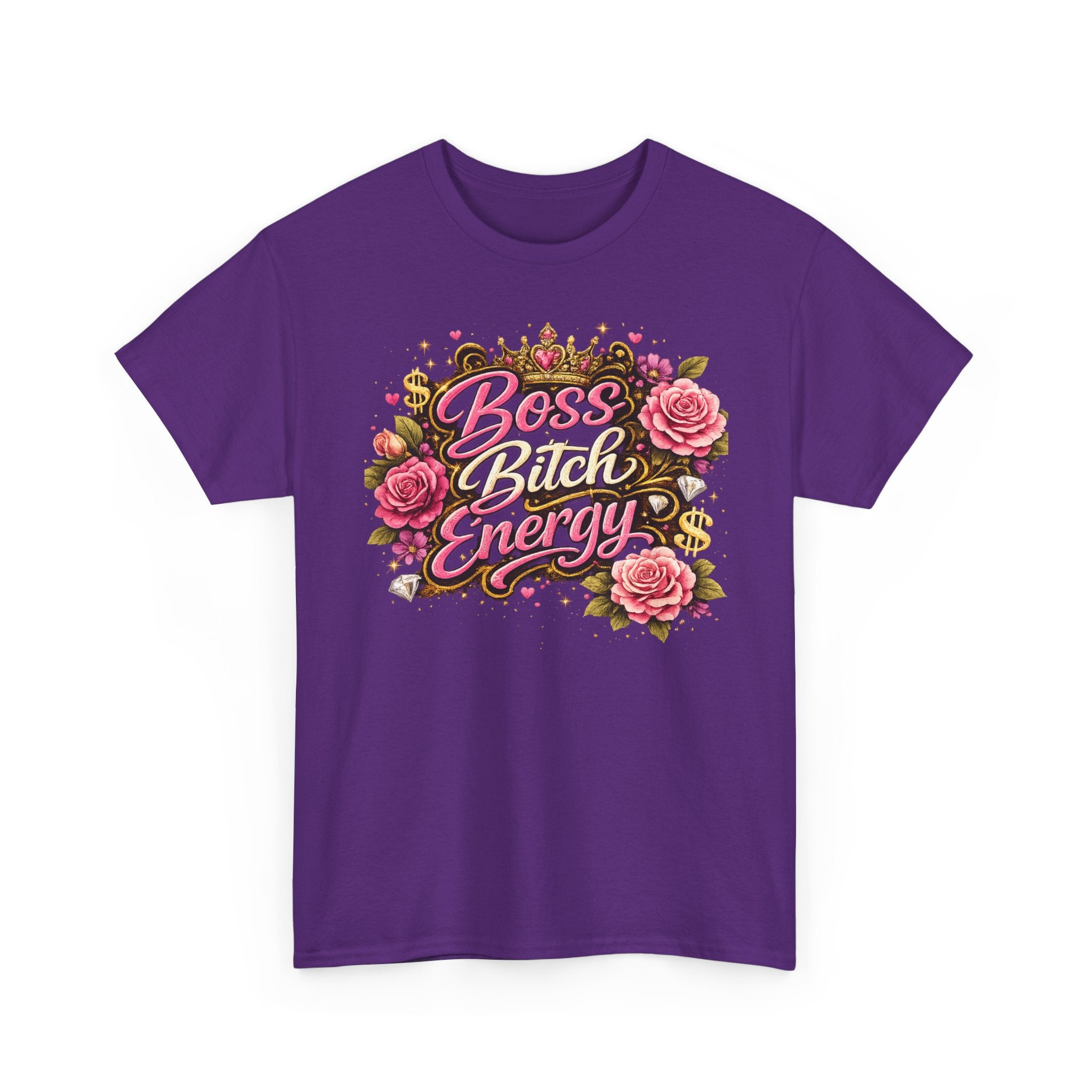Boss Bitch Energy Tee – Floral Crown Empowerment T-Shirt