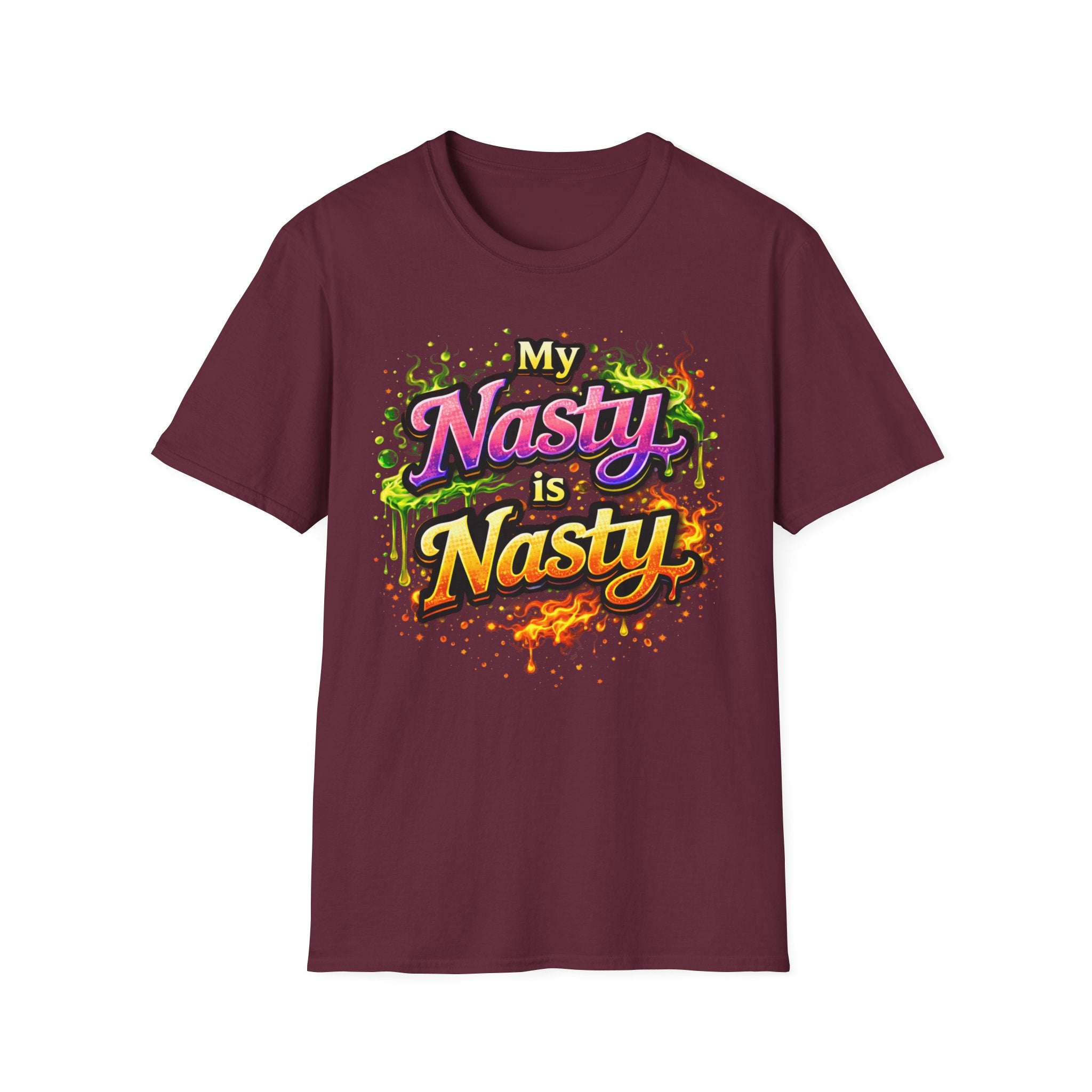 My Nasty is Nasty Graphic T-Shirt — Colorful Retro Street Art Tee