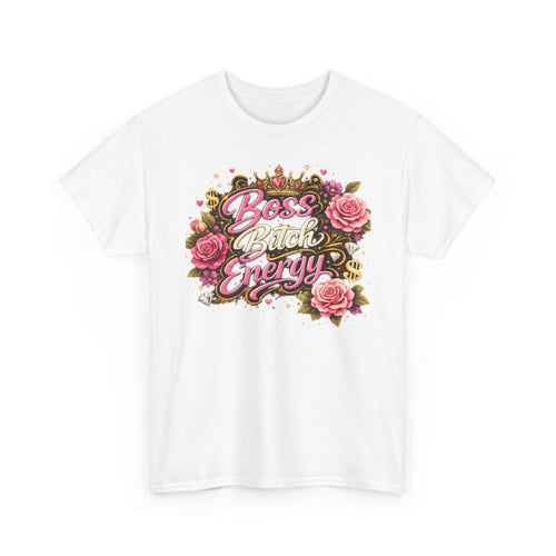 Boss Bitch Energy Tee – Floral Crown Empowerment T-Shirt