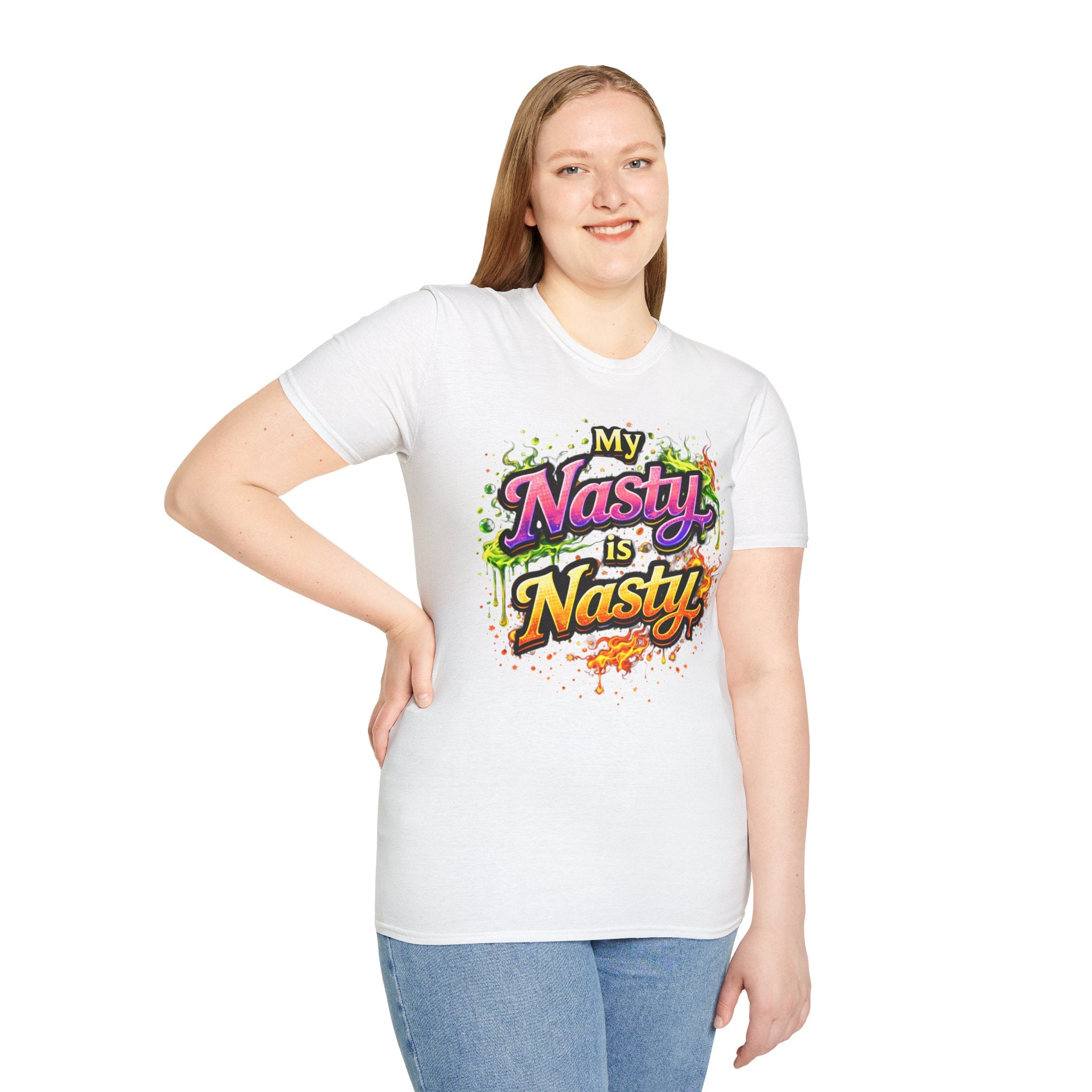 My Nasty is Nasty Graphic T-Shirt — Colorful Retro Street Art Tee