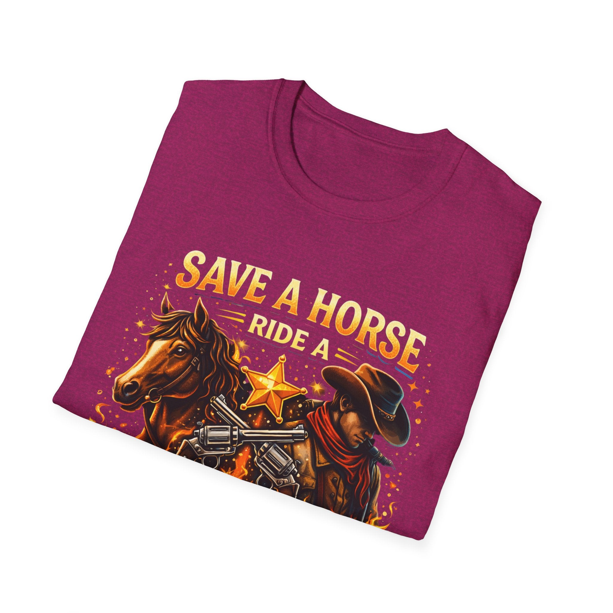 Save a Horse Ride a Cowboy T-Shirt — Western Cowboy Horse Graphic Tee