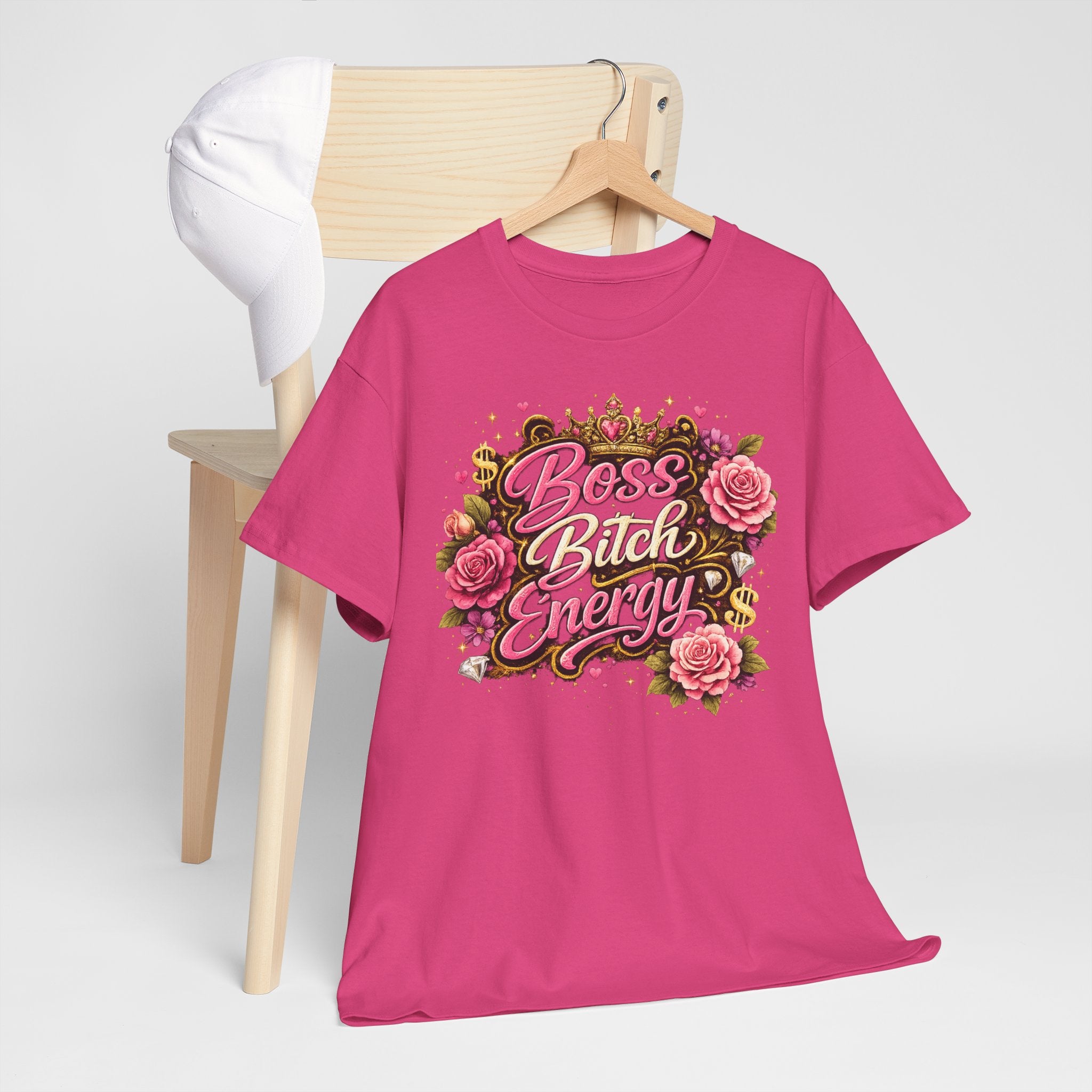 Boss Bitch Energy Tee – Floral Crown Empowerment T-Shirt