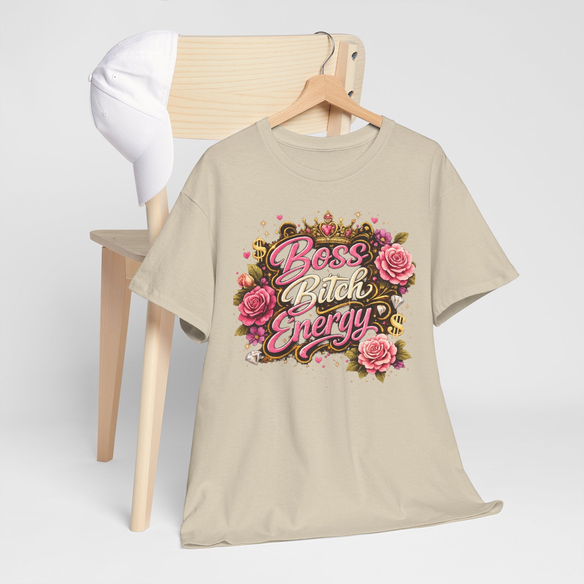 Boss Bitch Energy Tee – Floral Crown Empowerment T-Shirt
