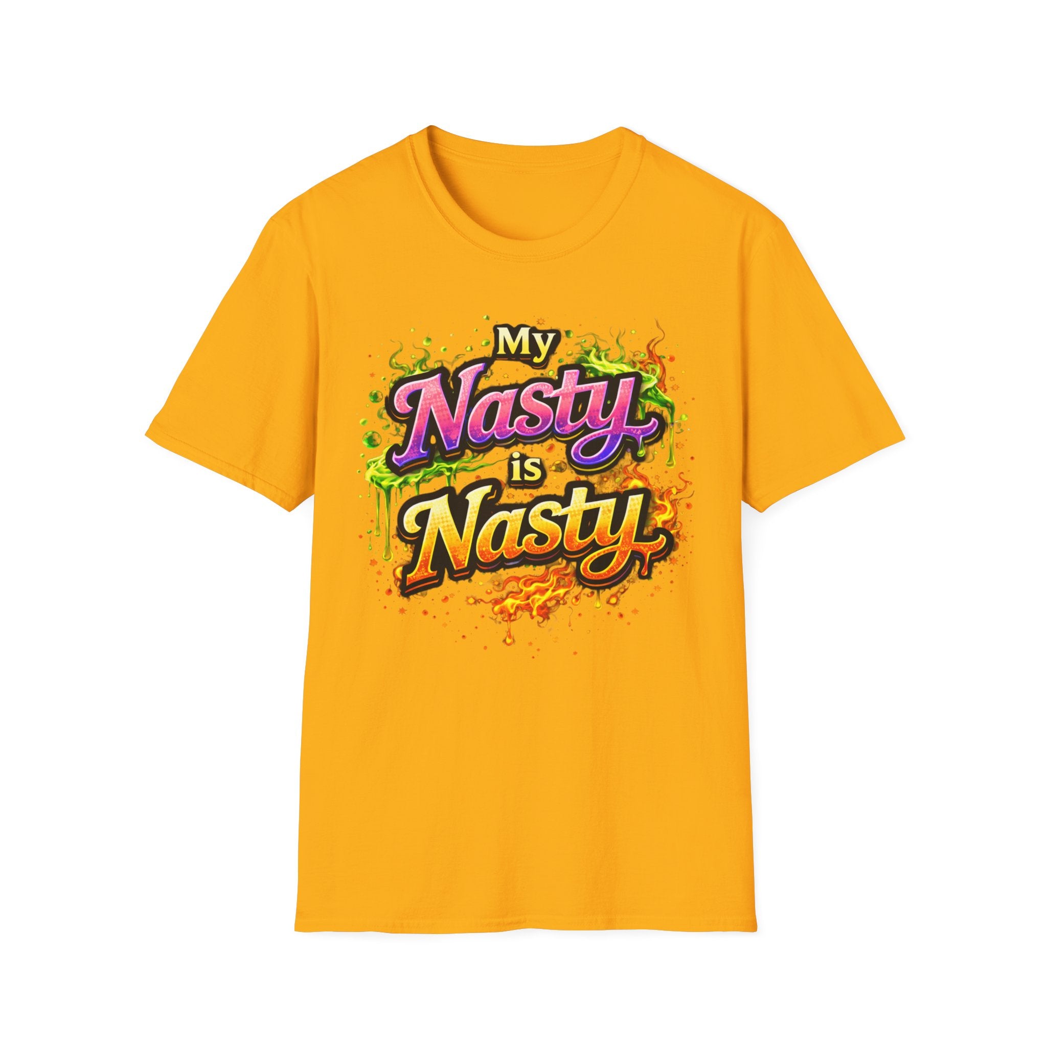 My Nasty is Nasty Graphic T-Shirt — Colorful Retro Street Art Tee