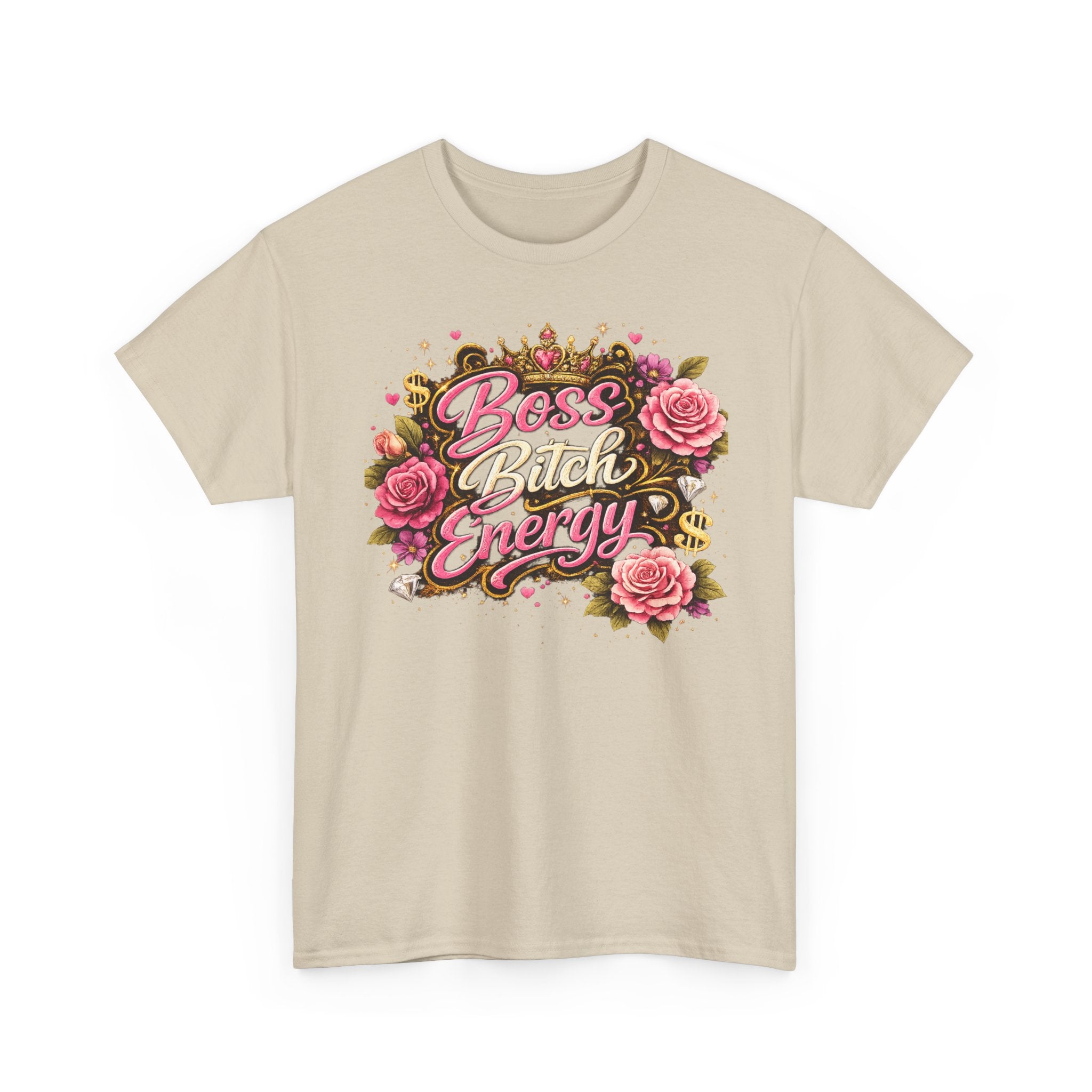 Boss Bitch Energy Tee – Floral Crown Empowerment T-Shirt